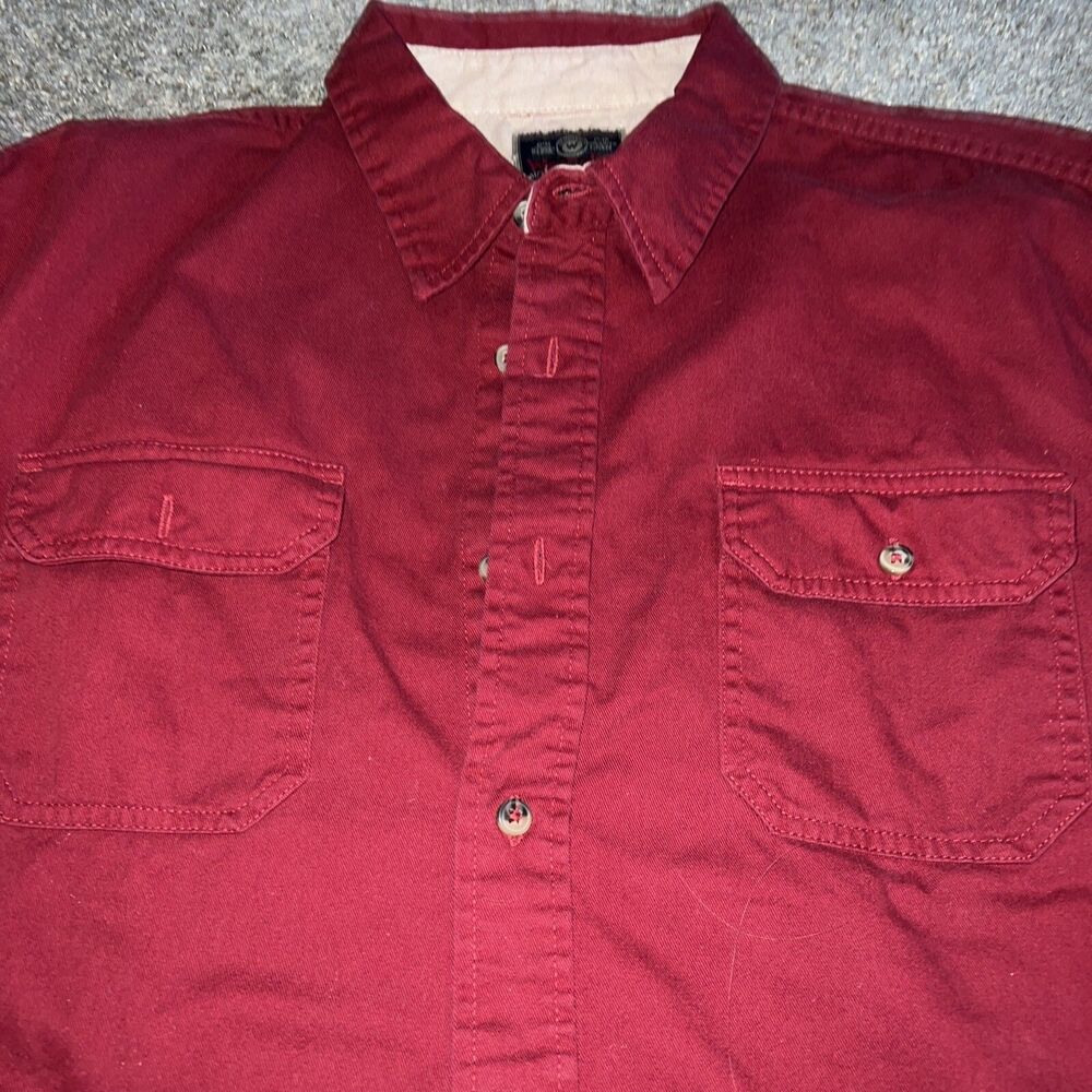 Wrangler Premium Quality Long Sleeve Button Up Red Men’s Shirt Size XL